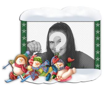 weihnachten bilderrahmen mit ornamenten von kindern eislaufen