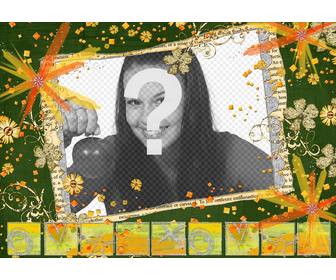 hippie-frame mit farben und blumen fur ihr foto