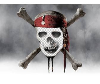 fotomontage eines piraten-totenkopf ein bild von ihrem gesicht zu setzen