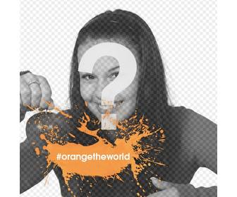 fotoeffekt der orange markierung um gewalt gegen frauen zu stoppen