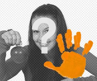 aufkleber des orange hand gegen gewalt an frauen