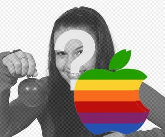 apple-logo aufkleber mit farben um ihr foto