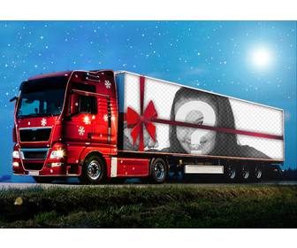 foto wirkung einer weihnachts-truck hochladen ein foto