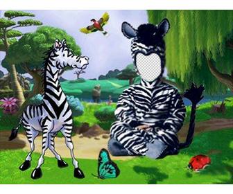 setzen sie ein kostum zebra auf ihre kinder mit dieser fotomontage online-