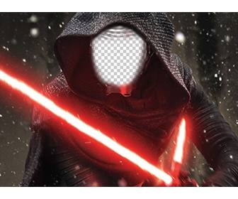 fotomontage von kylo ren ihr foto in seinem gesicht zu setzen