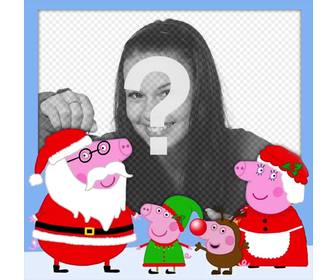 fotoeffekt von weihnachten mit der peppa pig familie