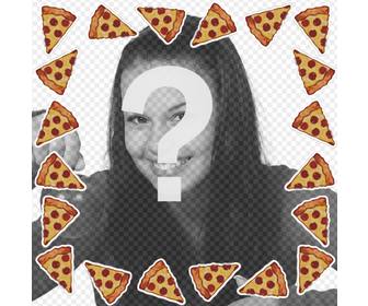 online-fotorahmen der pizza um ein foto