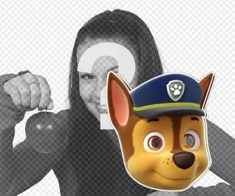 mask of chase von paw patrol fur ihre fotos