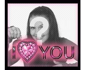 spezielle bilderrahmen zu sagen ich liebe dich mit herz von diamanten