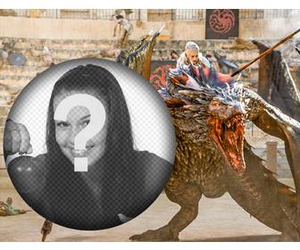 laden sie ihr foto mit khaleesi und seinem drachen in einer szene aus game of thrones