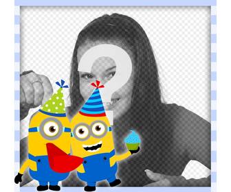 original-rahmen mit minion in einer geburtstagsparty