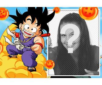 fotomontagen und rahmen mit son goku