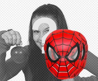 setzen sie auf die spiderman mit diesem online-foto-effekt maske