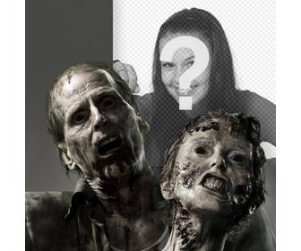 fotomontage des terrors mit zombies mit ihrem foto