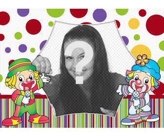 bunte fotoeffekt mit clowns ein foto