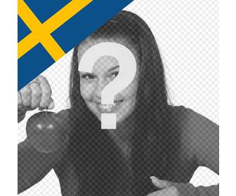 foto-effekt unter der flagge von schweden in der ecke des fotos zu setzen