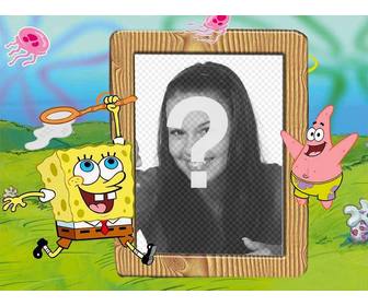 laden sie ihr foto dieser kundengerechten rahmen mit spongebob und patrick