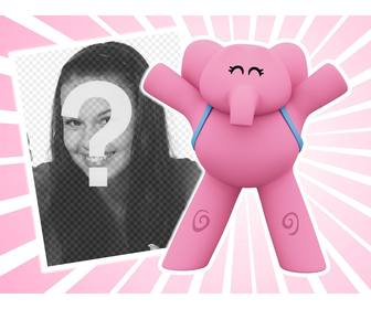 online-effekt mit dem elefanten elly von pocoyo perfekt fur ihr foto hochladen