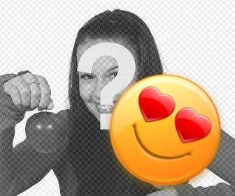 emoji in der liebe mit herzen in den augen auf ihren fotos