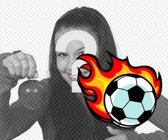 fußball mit dem feuer auf ihre fotos als online-aufkleber