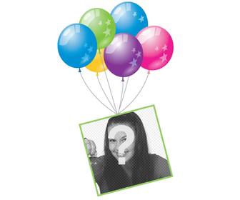 foto-effekt mit luftballons und einem schwebenden rahmen ihr foto