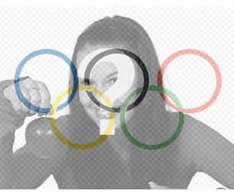 flagge mit dem symbol der olympischen spiele als ein filter zu setzen in ihrem foto
