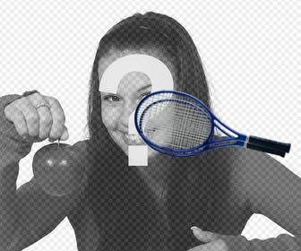 tennisschlager auf ihre fotos mit diesem online-effekt