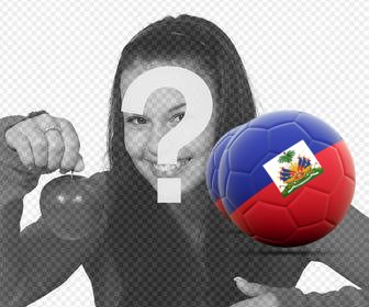 dekorieren sie ihre fotos mit einem fußball mit haiti flag kostenlos