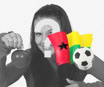 dekorieren sie ihre fotos mit diesem aufkleber mit der flagge von guinea-bissau und einem fußball