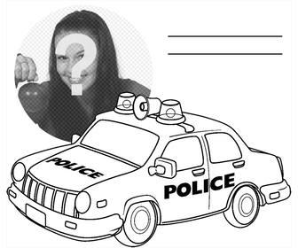 foto-effekt zu drucken und ein polizeiauto kostenlos