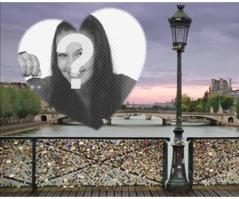 foto-effekt mit der brucke von vorhangeschlosser der liebe in paris ihr foto