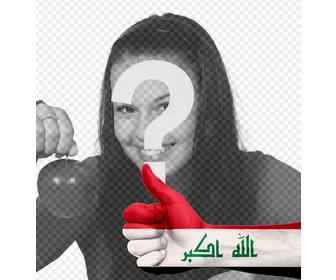 foto-effekt in ihren fotos eine hand mit der flagge des irak