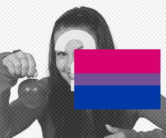 flagge von bisexualitat in fotos einfugen als ein online-aufkleber