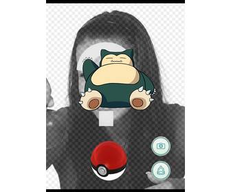 foto effekt von pokemon go mit snorlax mit ihrem foto