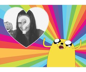 bunte foto-effekt mit jake the dog of adventure time fur ihr foto