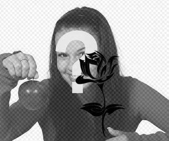 foto-effekt eine tatowierung einer rose auf ihre fotos und kostenlos