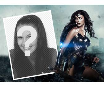 foto-effekt mit ihrem foto anpassen neben dem neuen wonder woman