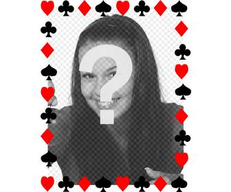 fotorahmen mit symbolen der poker-karten