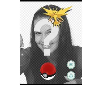 fangen sie die elektrische pokemon zapdos mit diesem editierbaren fotomontage