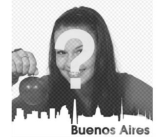 fotomontage mit der silhouette der stadt buenos aires ihr foto setzen