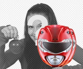 fotomontage die maske von red power ranger in ihren bildern hinzufugen