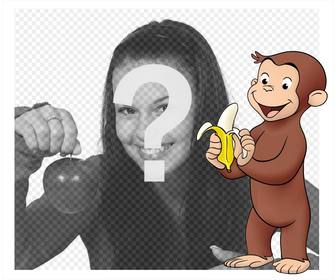 bilderrahmen mit dem charakter curious george eine banane