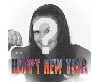 effect happy new year text in ihr foto mit einem hipster design setzen