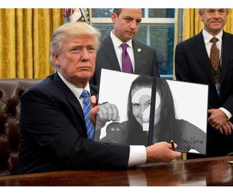 Fotomontagen von Donald Trump zur Aufnahme Ihrer Fotos