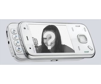 legen sie ihr foto in einem mobiltelefon lustige fotomontage fur fotos