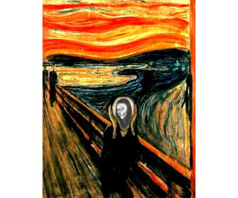 fotomontage aus dem beruhmten gemalde von munch schrei