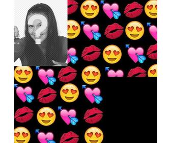 rahmen mit liebe emojis collage fur zwei fotos