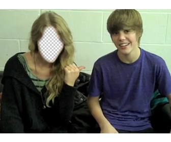 fotomontage von justin bieber junge mit dem blonden madchen gesicht