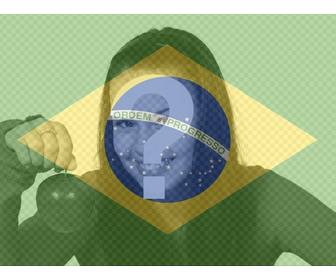 bringen sie die brasilianische flagge neben ihr online-foto