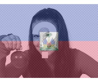 fotomontage online haiti-flagge mit ihrem foto